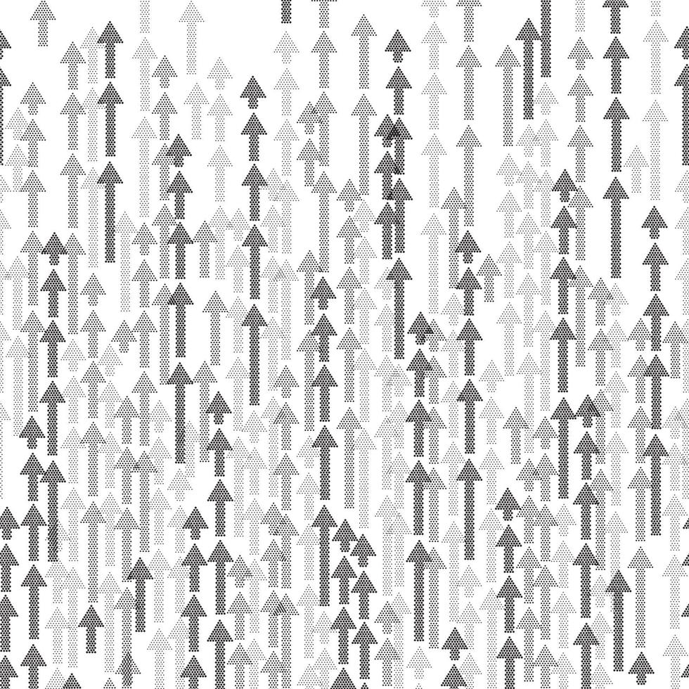 Abstract white seamless pattern with dotted arrows. Arrow Up ornamental background. Success texture vector