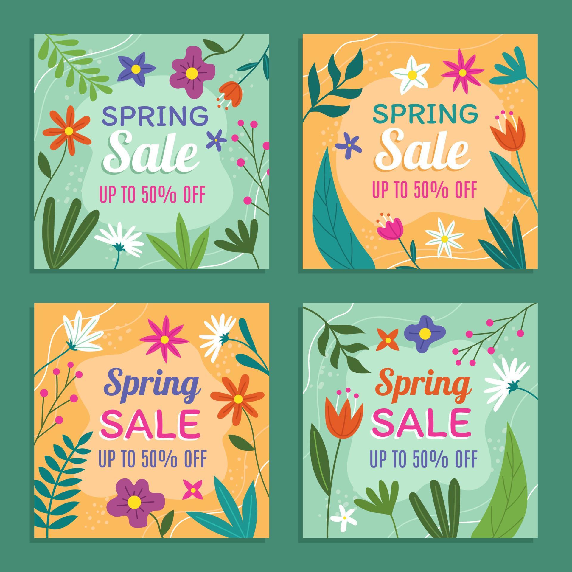 Spring Sale on Social Media Post Template 5838034 Vector Art at Vecteezy