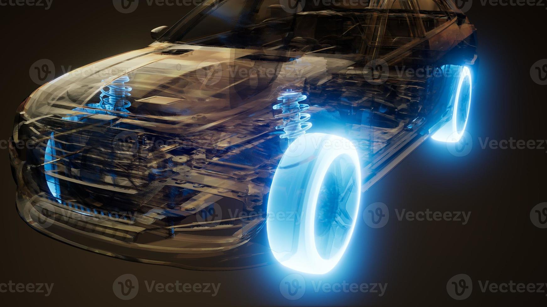 Car Wheels Glowing in Car photo