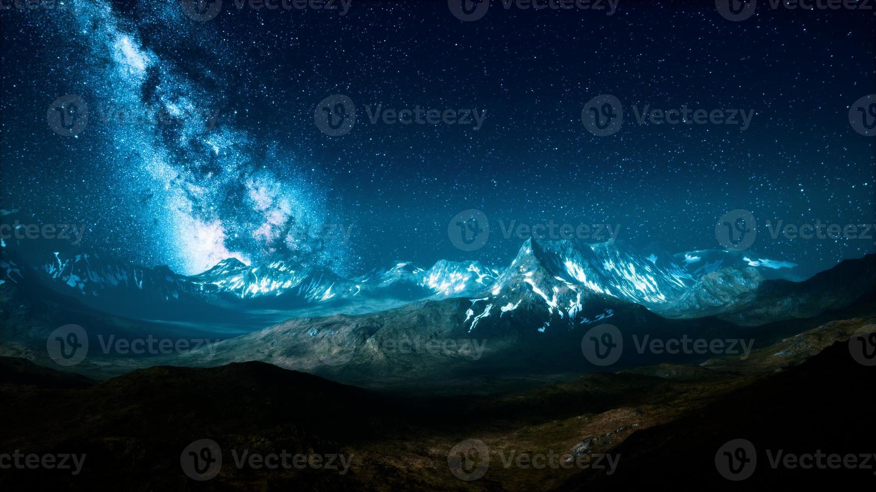 Milky Way over the mountain peaks photo
