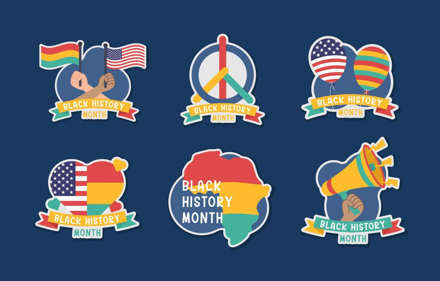 Black History Month Sticker Set vector