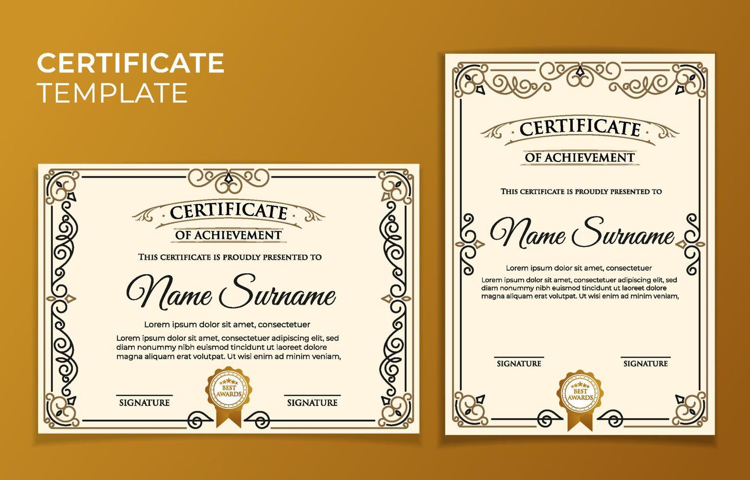 School Graduation Certificates of Achievements Templates vector