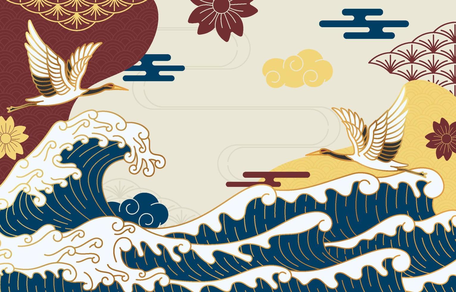 Japanese Style Element Background vector