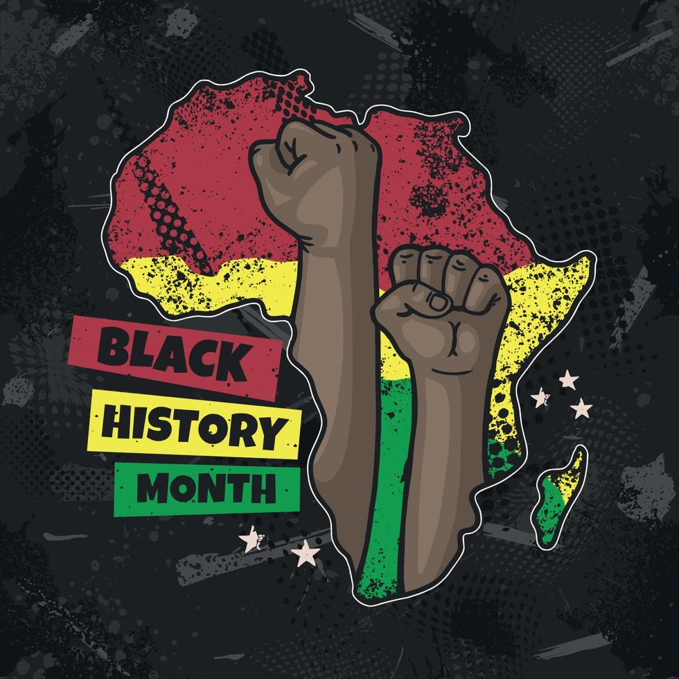 Black History Month Support Movement vector