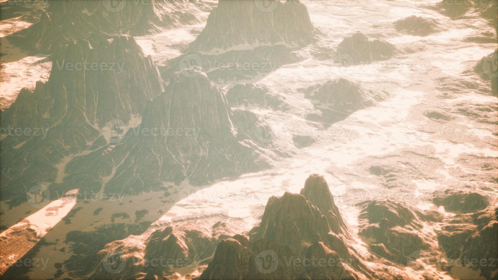 An aerial drone shot of the red rocks canyon photo