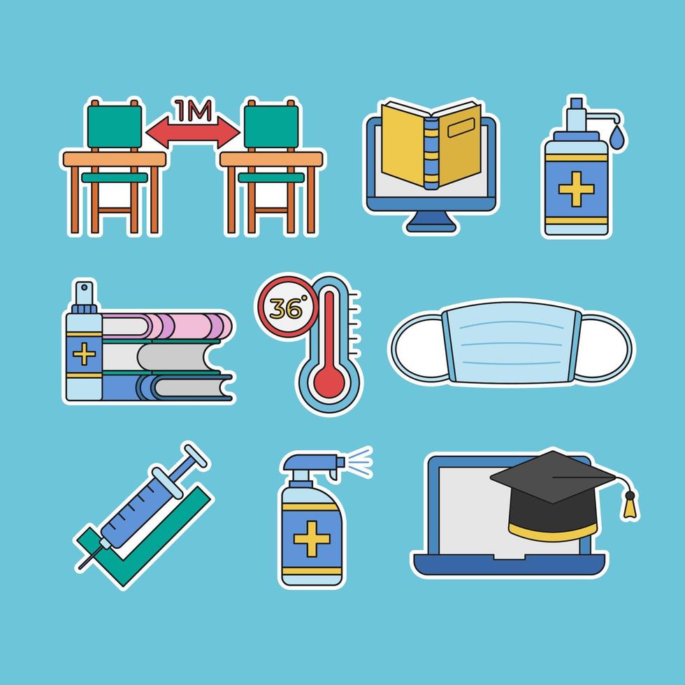 Back To School Activity Icons Set vector