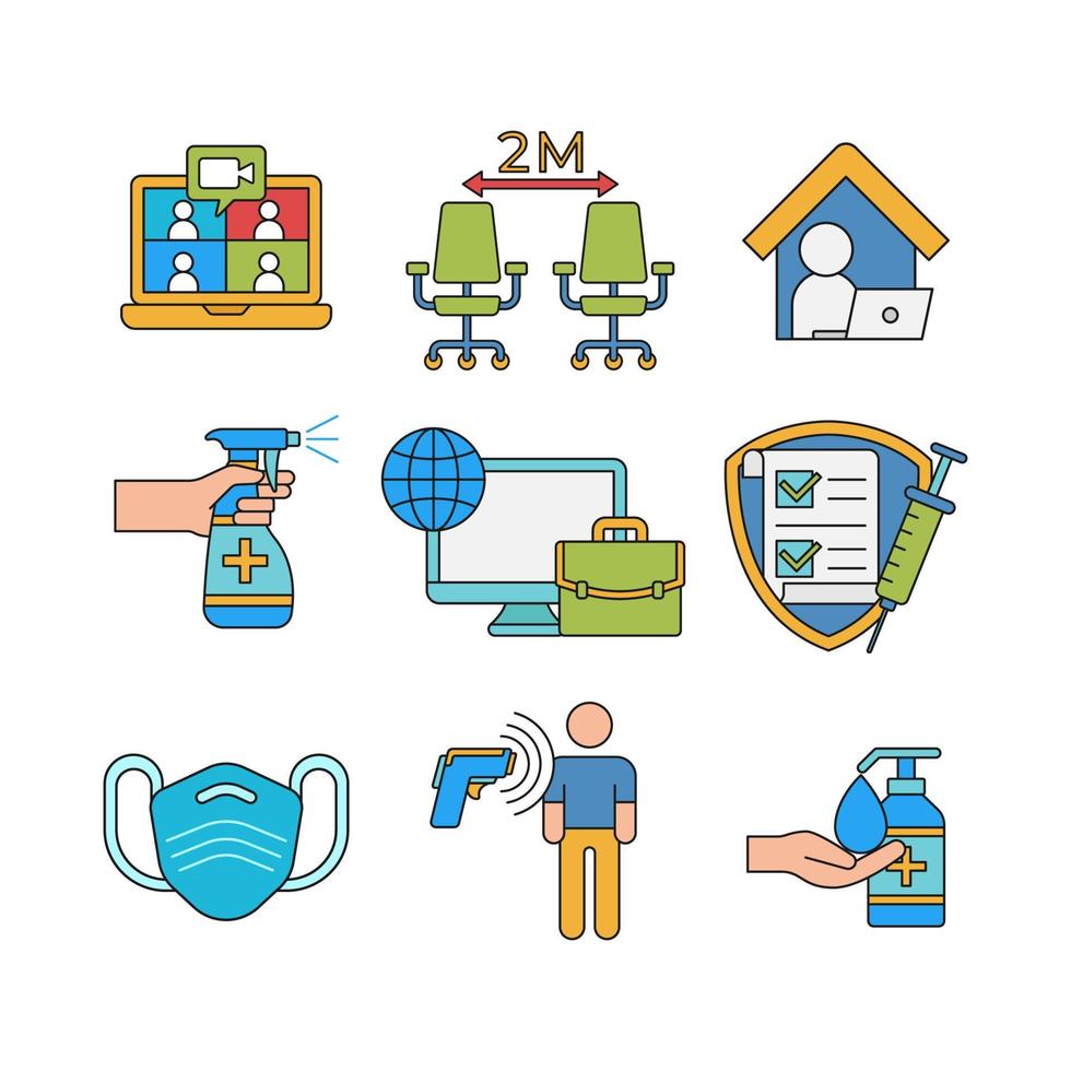 Back To Work Activity Icons Set vector