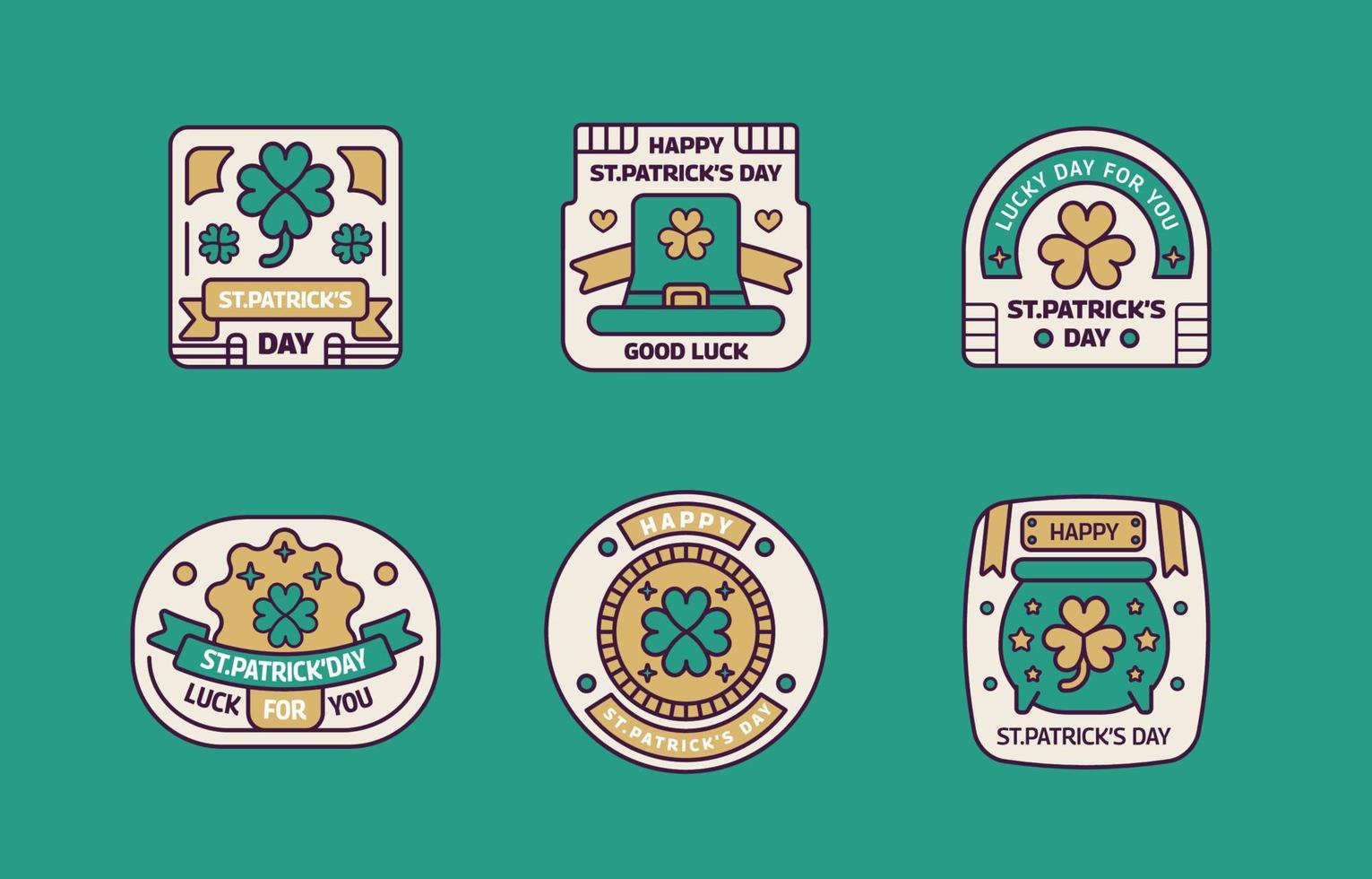 St. Patrick's Day Label Collection of Shamrock vector