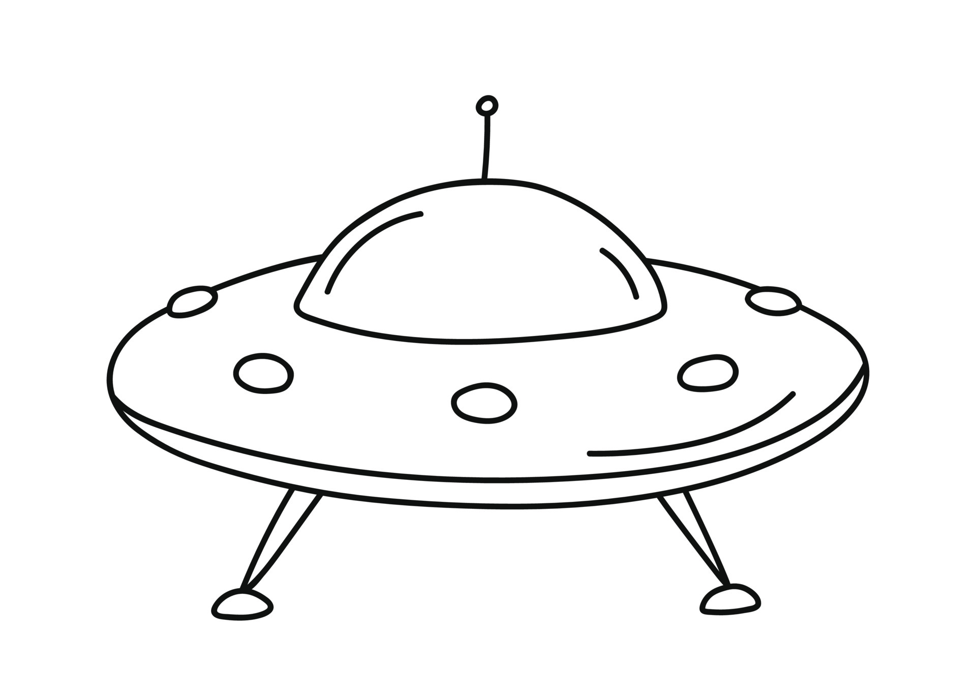 Flying saucer in doodle style. 5842575 Vector Art at Vecteezy