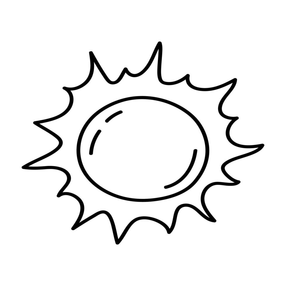 Sun in doodle style. vector