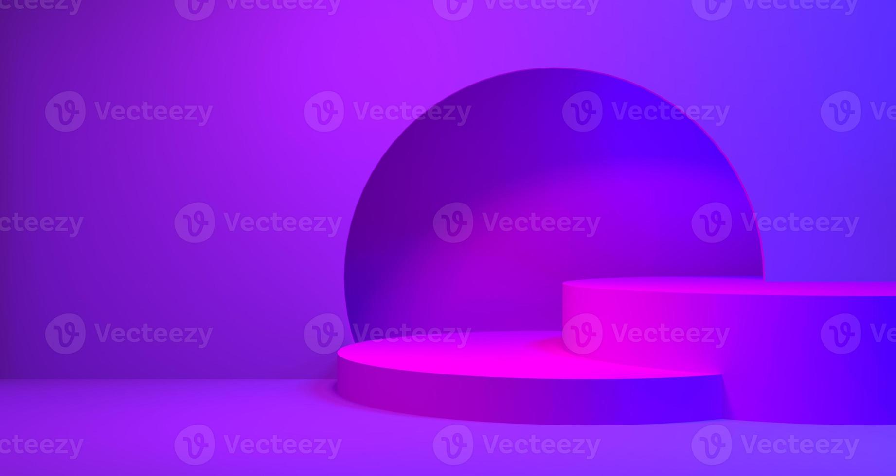 3D podium for product display with purple color background photo