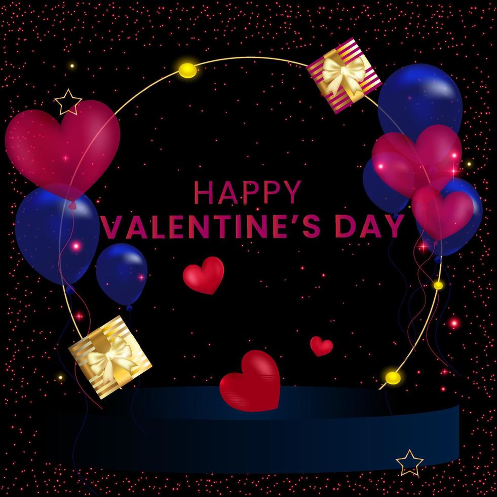 Valentines Day Background with Heart And Gift vector