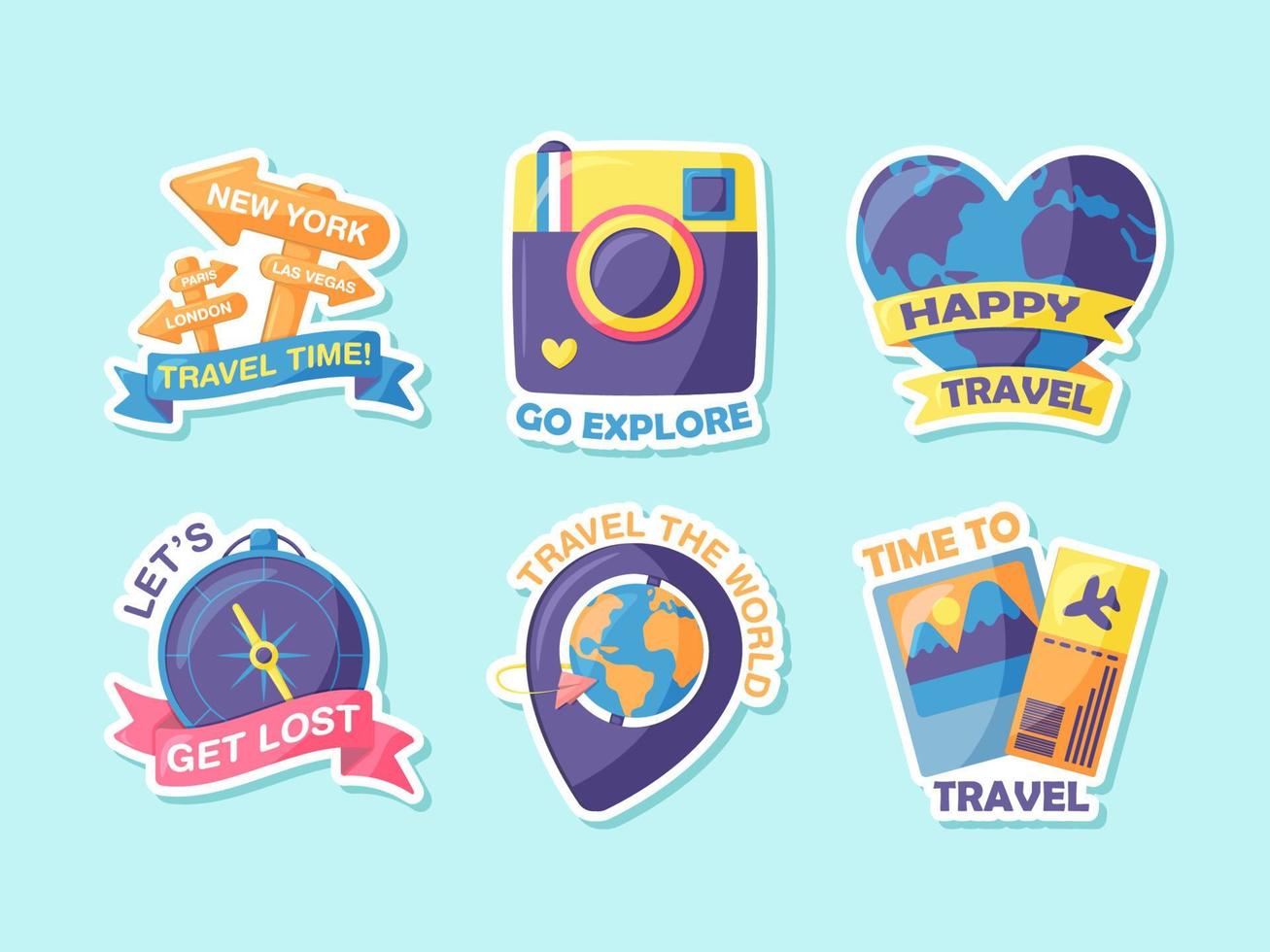 Travel Sticker Set vector