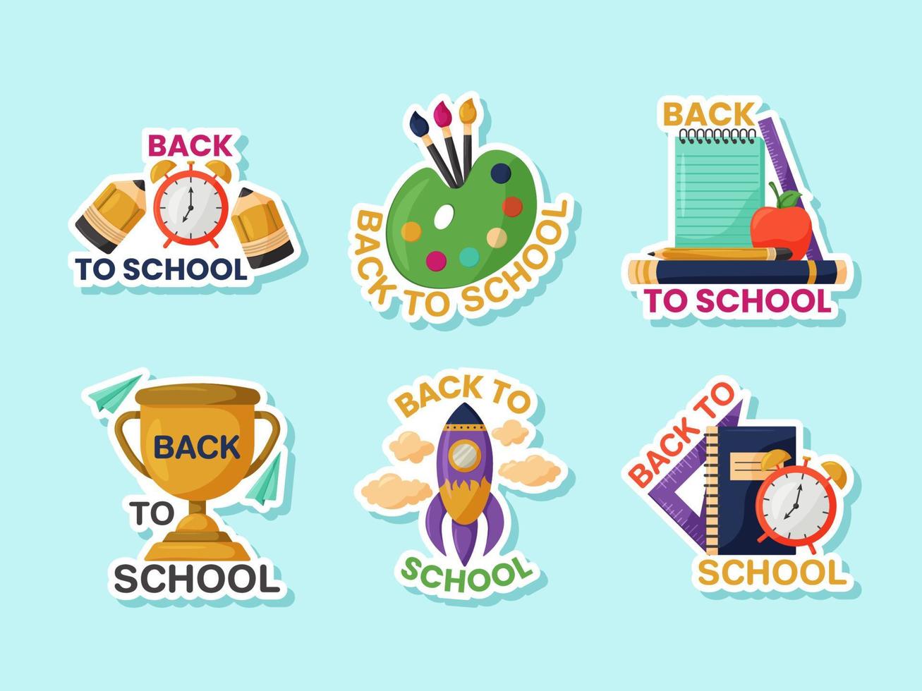 Back To School Sticker Set vector