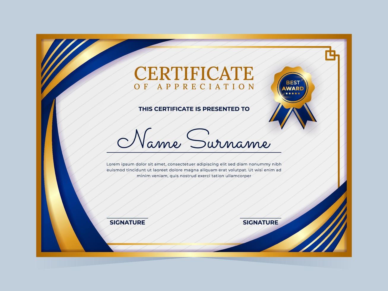 Modern University Certificate Template vector