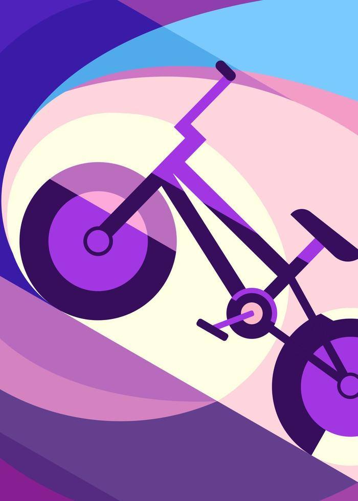 Poster with bmx bike. vector