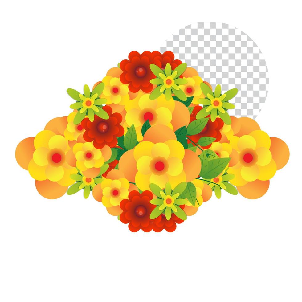 colección de flores aislado sobre fondo blanco. conjunto de flores de primavera vector