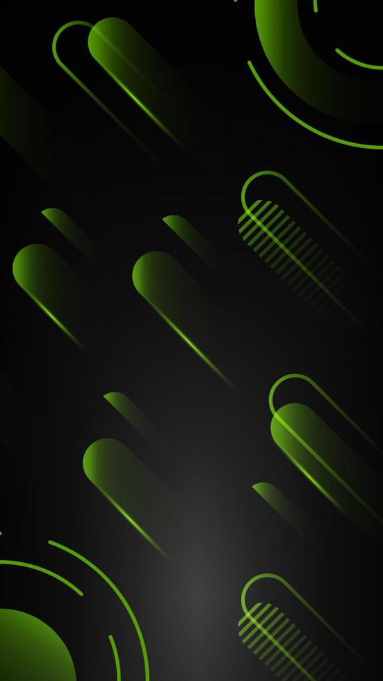 Phone wallpaper with Digital black and green art design with dark 4k style vector