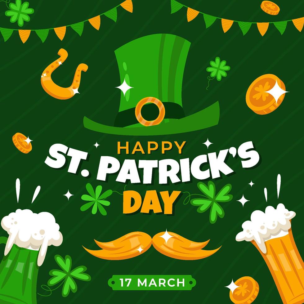 Flat Saint Patrick's Day Festival Background vector