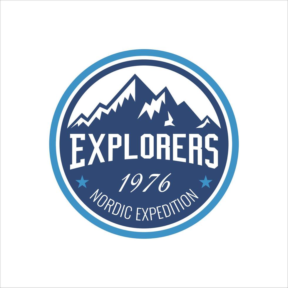 simple business logo about adventure in mountain nature,camping and survival vector