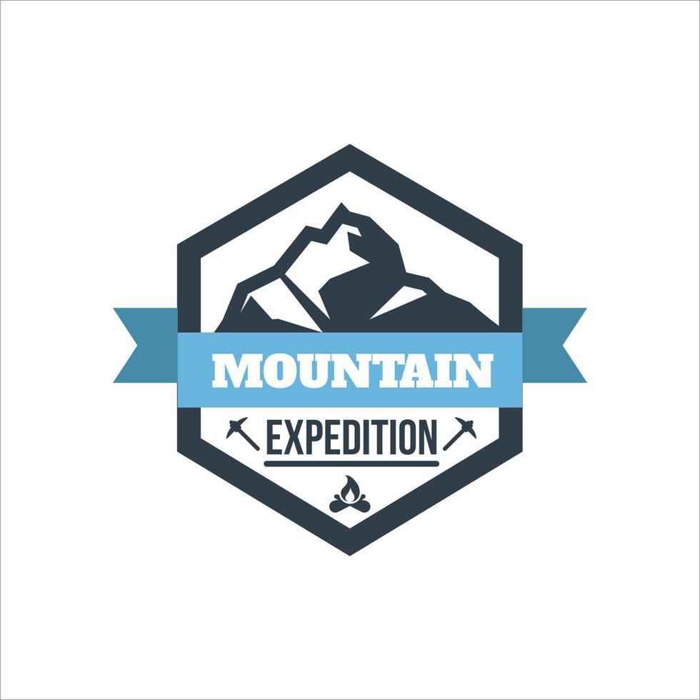 logotipo de empresa sobre paisaje de montaña vector