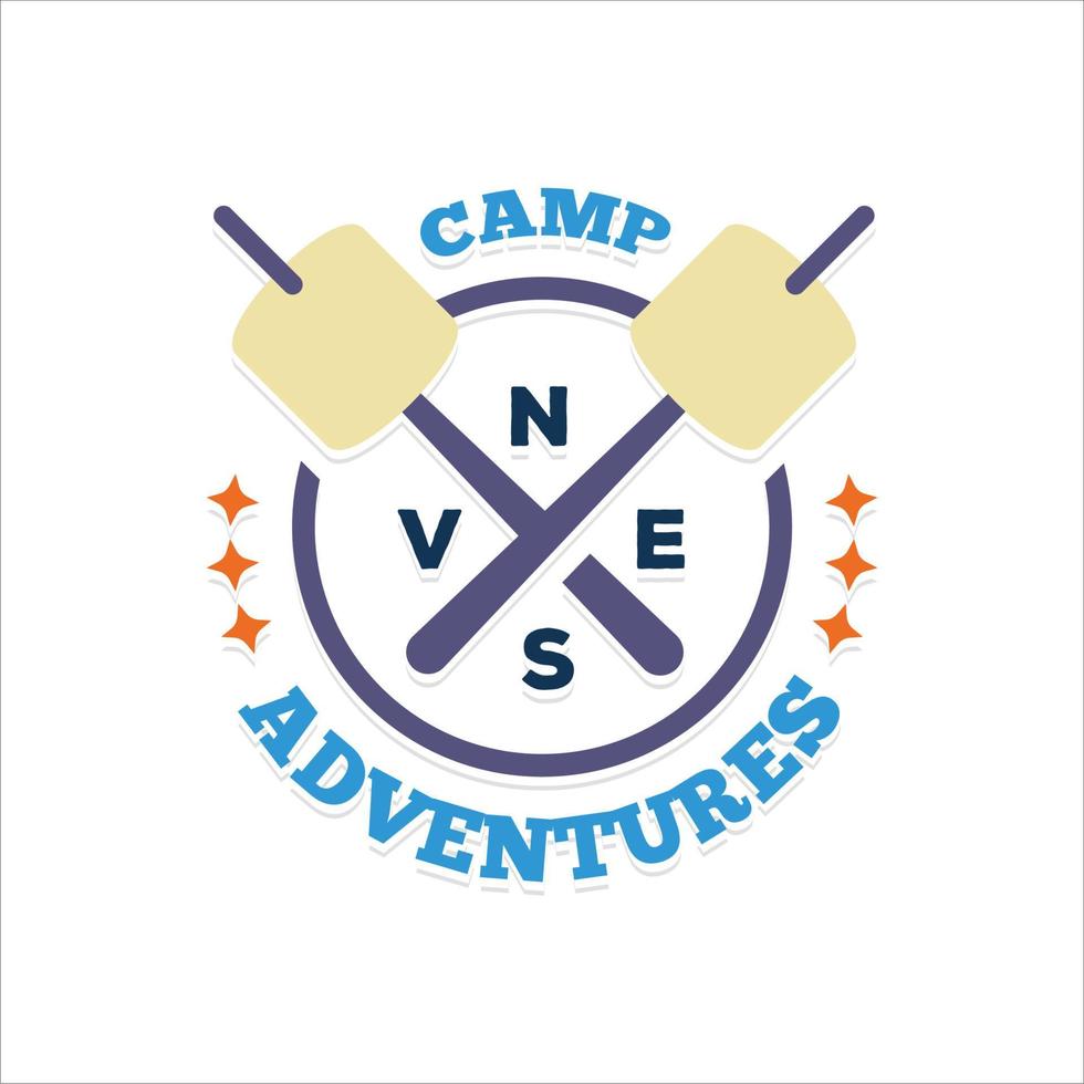 simple business logo about adventure in mountain nature,camping and survival vector