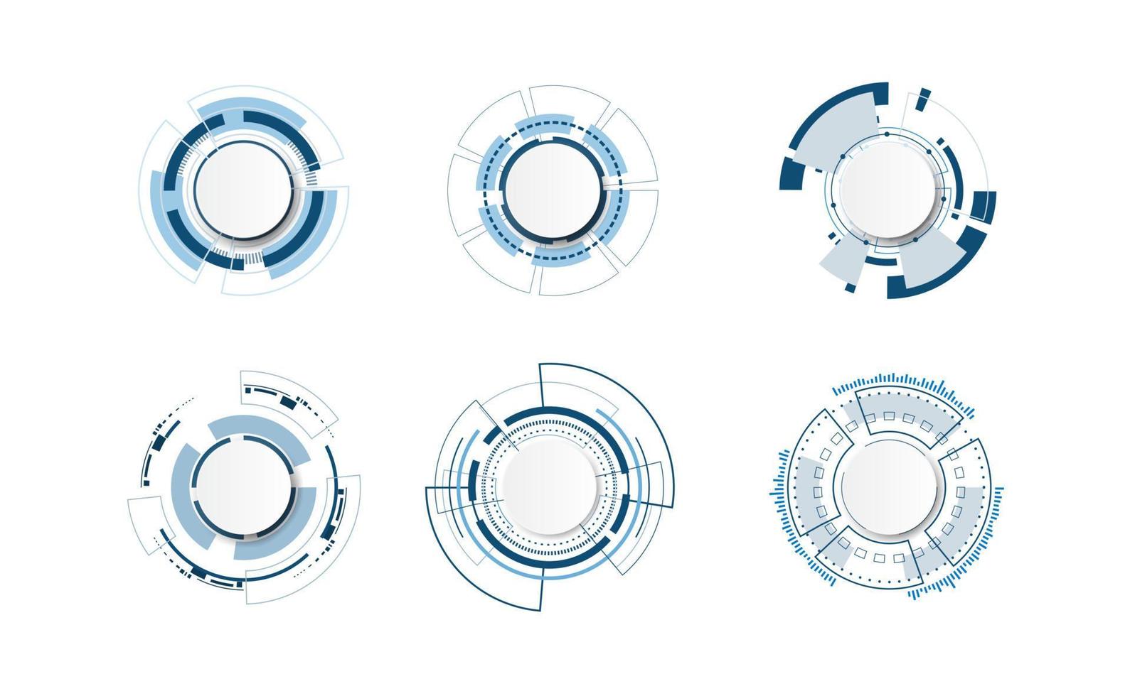 Abstract technology circle set design. vector