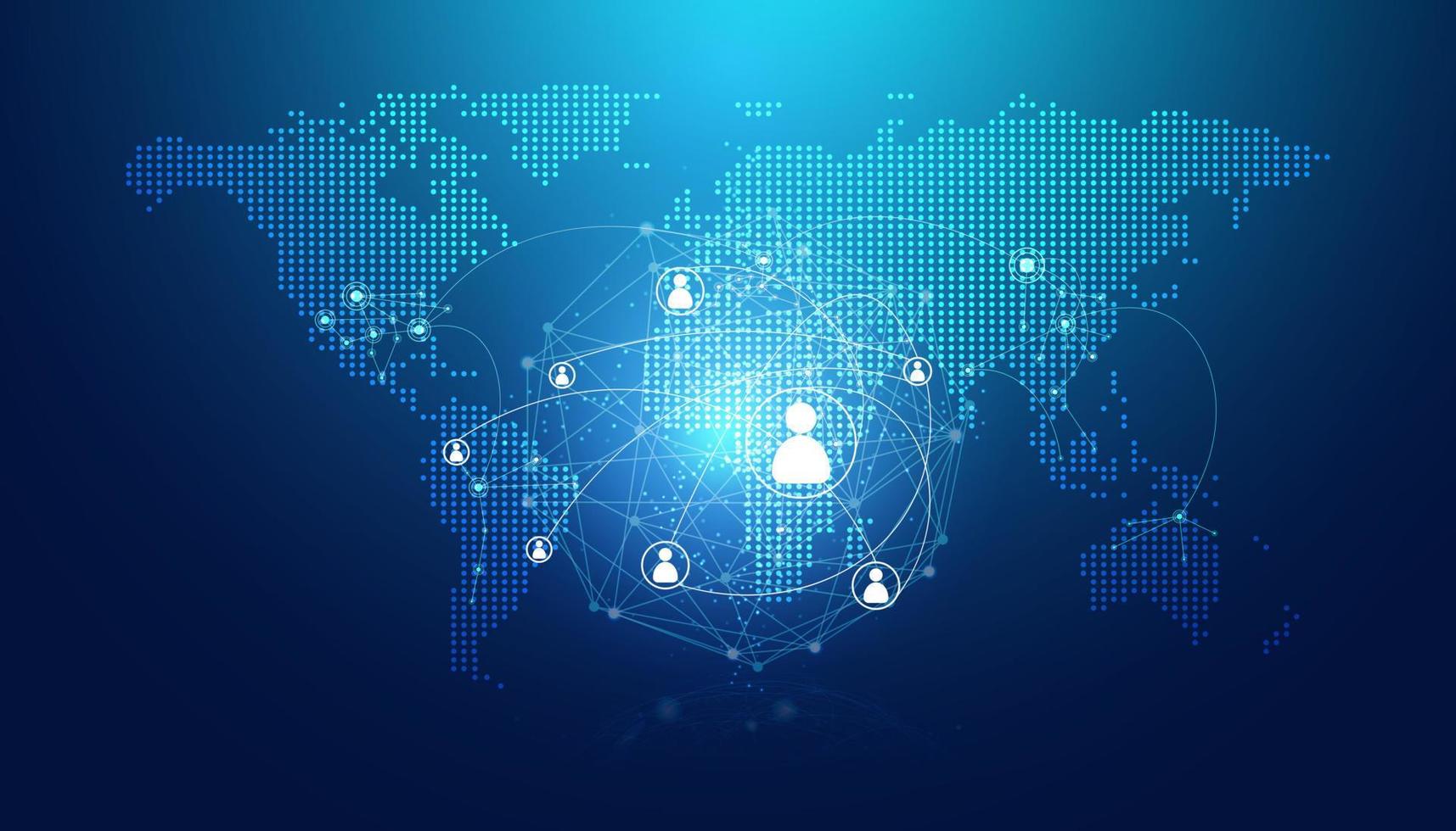 abstract map dot and digital link people internet connection concept Connecting and contacting online And internet In business matters Contact information. vector