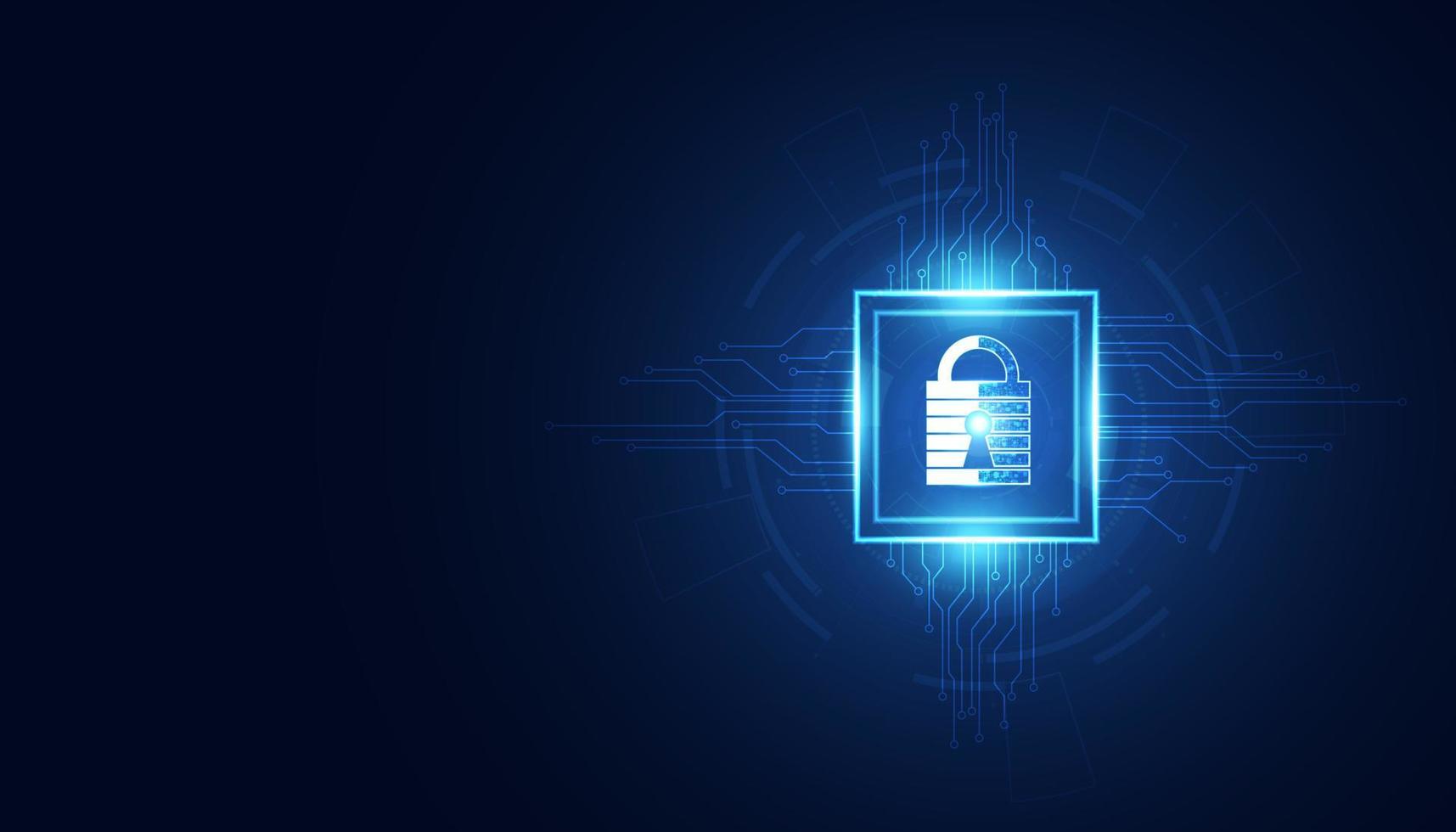 abstract padlock cyber security concept Protection of information in the online world, cyber personal information, internet, preventing internet theft vector