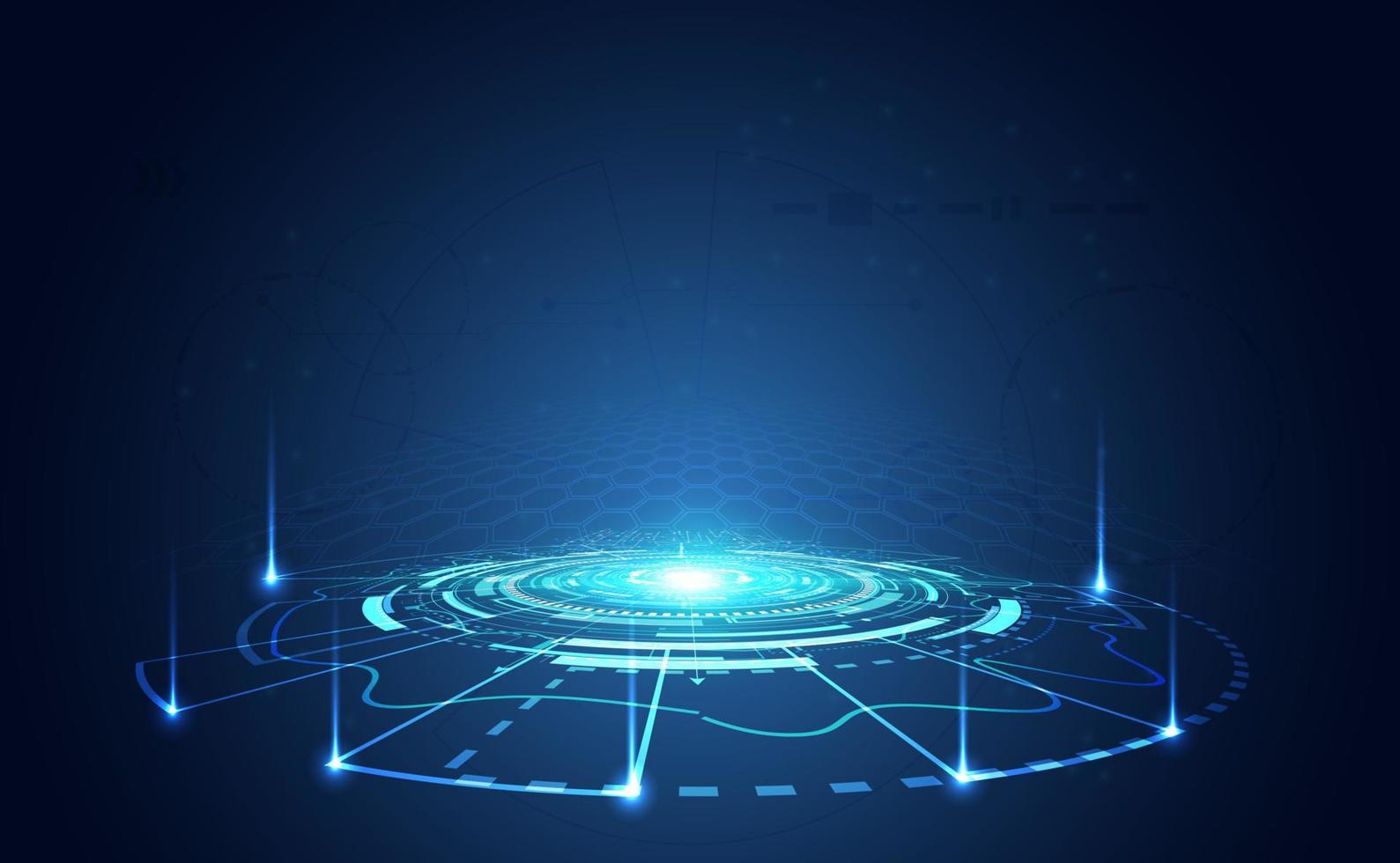 Modern Abstract technology concept communication circle digital circuits on blue background and arrow innovation hi tech future design background,vector illustration vector