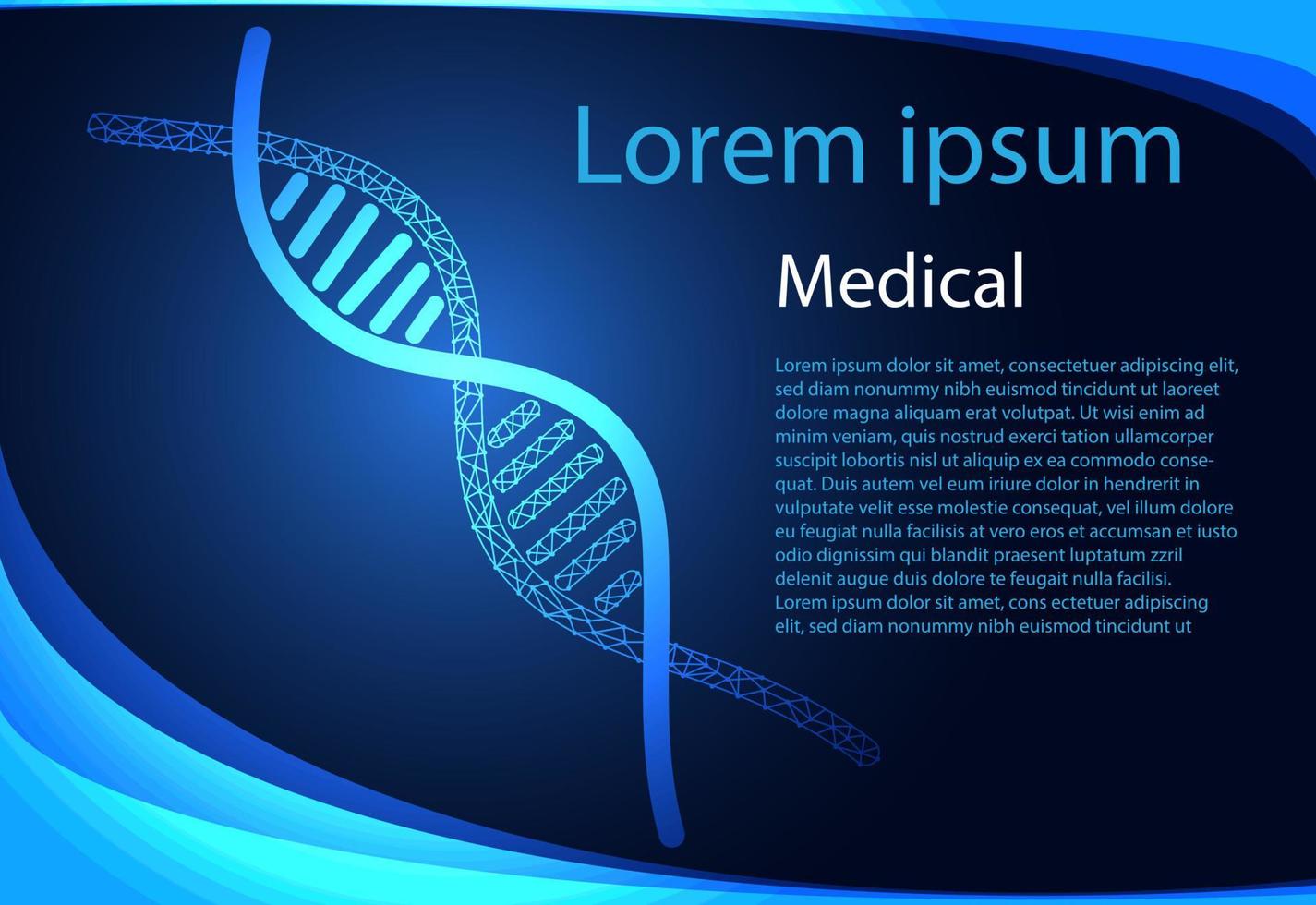 Abstract health medical science consist DNA digital technology concept  modern medical technology,Treatment,medicine on hi tech future blue background. for template, web design or presentation. vector