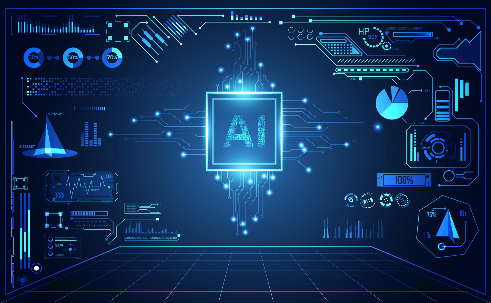 abstract technology ui futuristic concept ai hud interface hologram