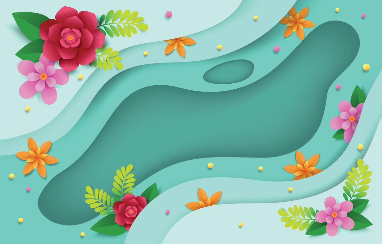 Floral Papercut Background vector