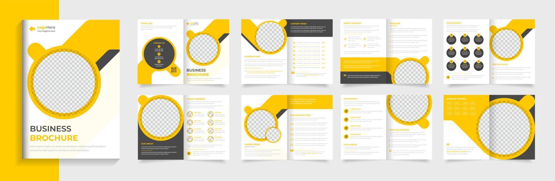 Creative Corporate brochure design template, company profile business multipage layout vector