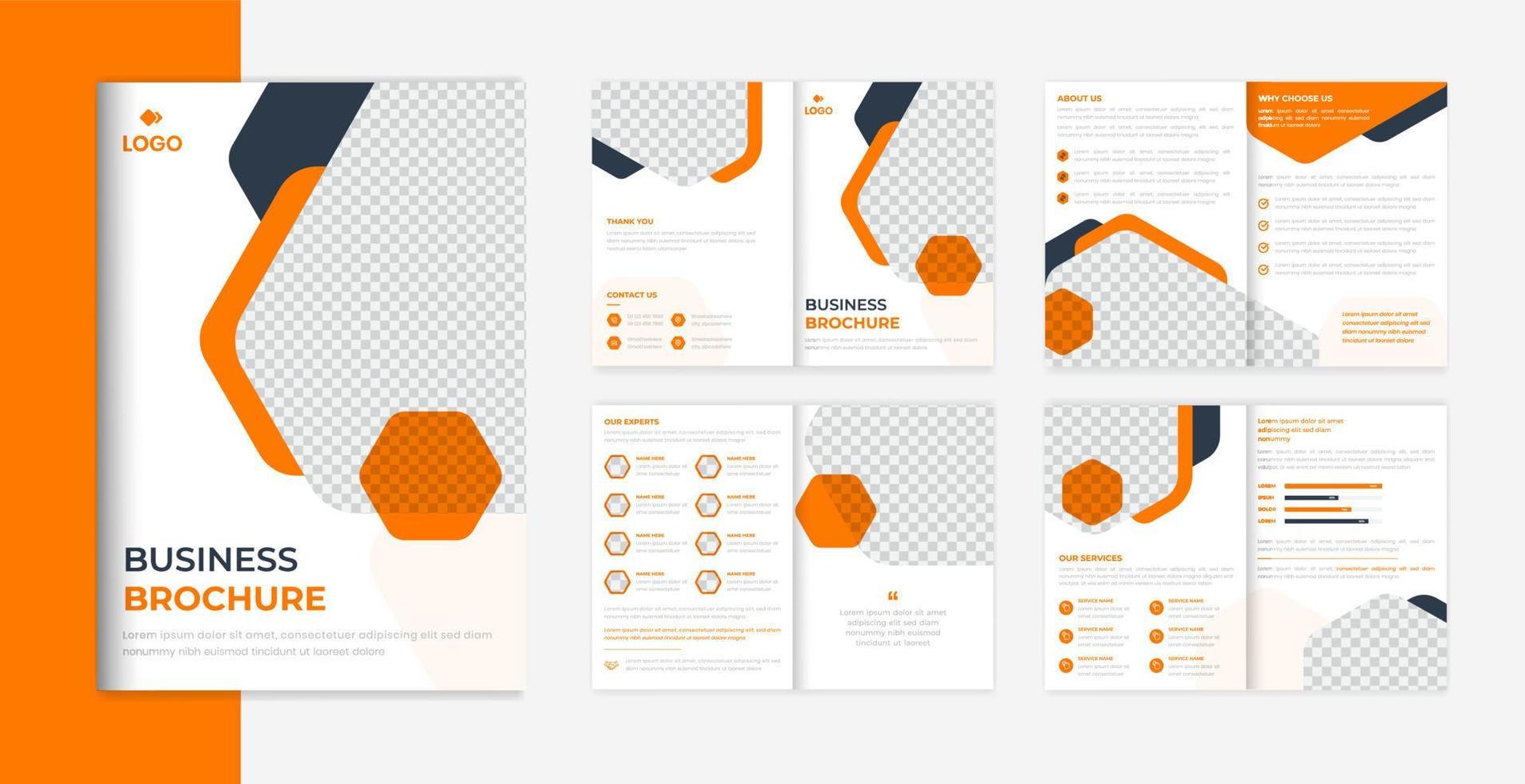 Modern Corporate brochure design template, company profile business multipage layout vector