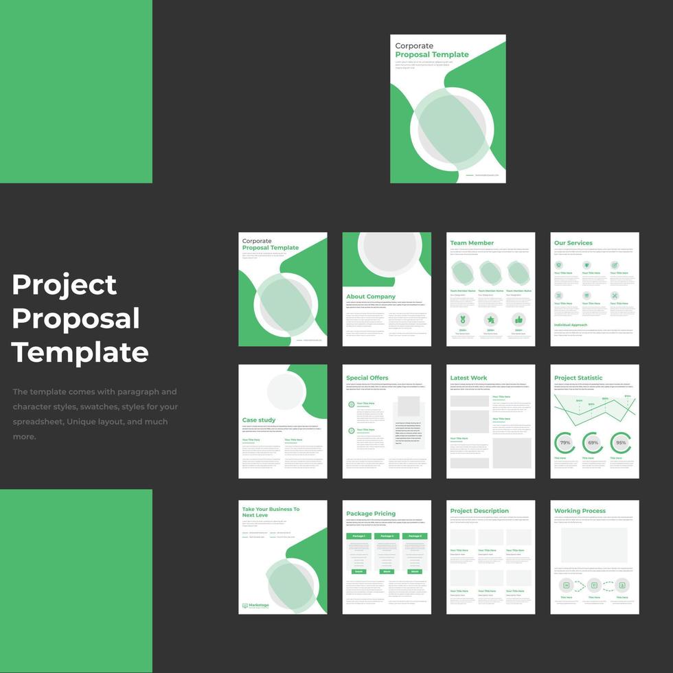 plantilla de folleto de propuesta de proyecto profesional y moderno vector