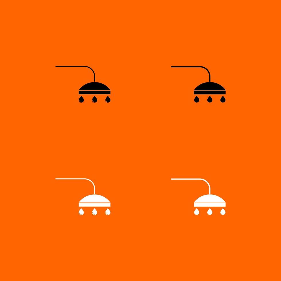 Shower black and white set icon . vector