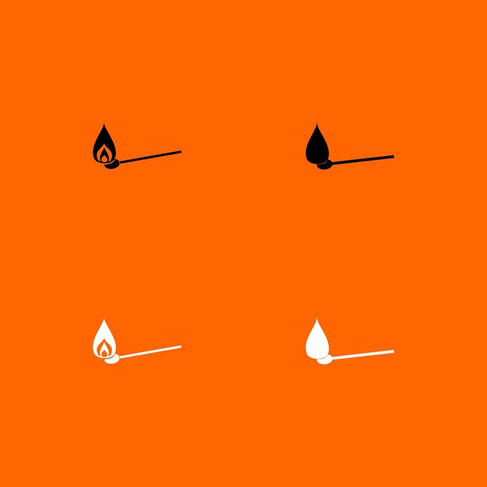 icono de juego en blanco y negro de fósforo ardiente. vector