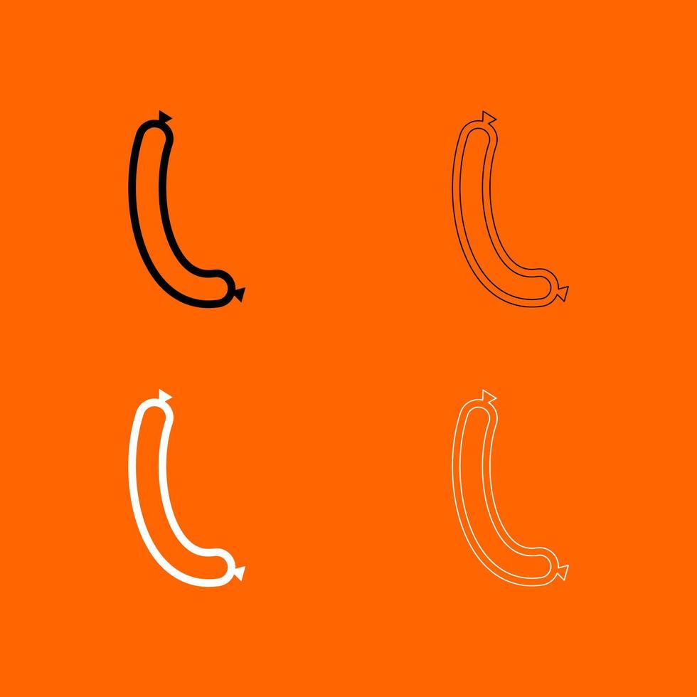Sausage black and white set icon . vector