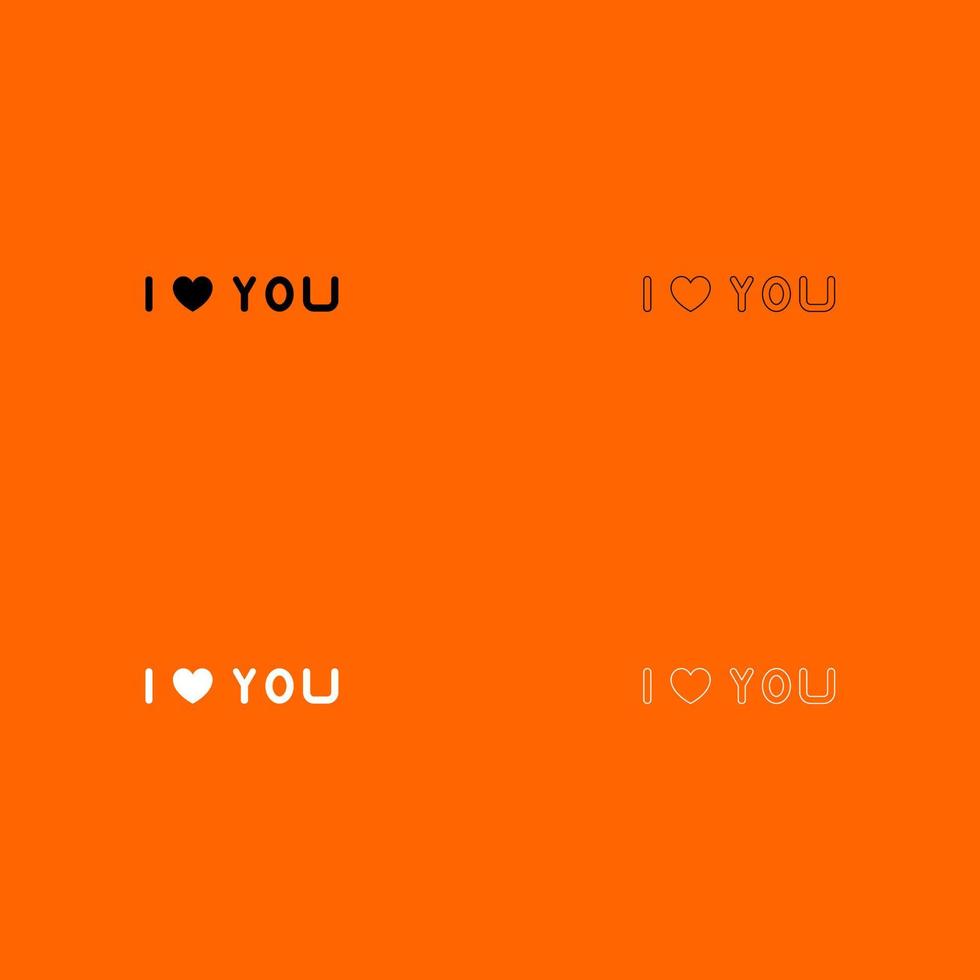 I love you black and white set icon . vector