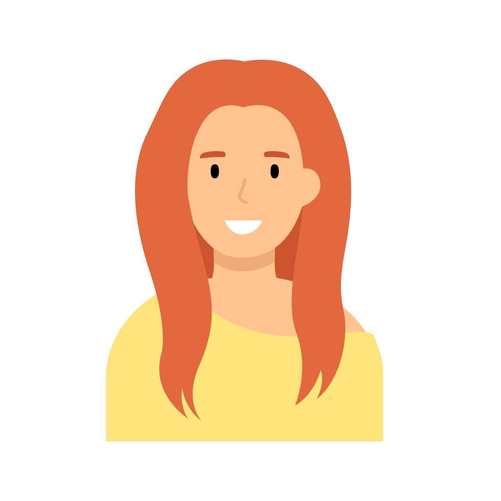 Young modern redhead woman, social media avatar vector