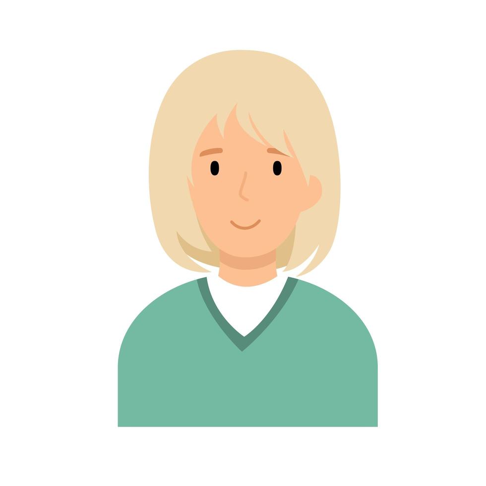 Young blonde woman, social media avatar vector
