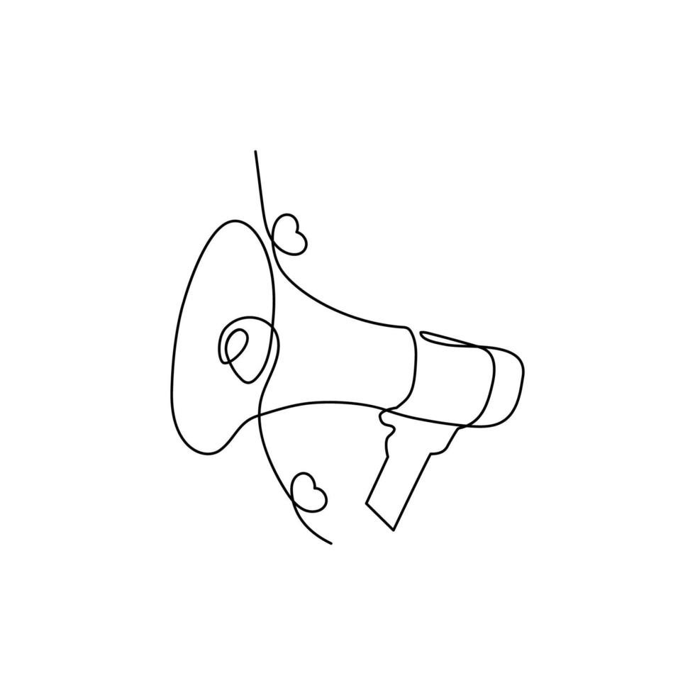 A megaphone and a continuous line vector