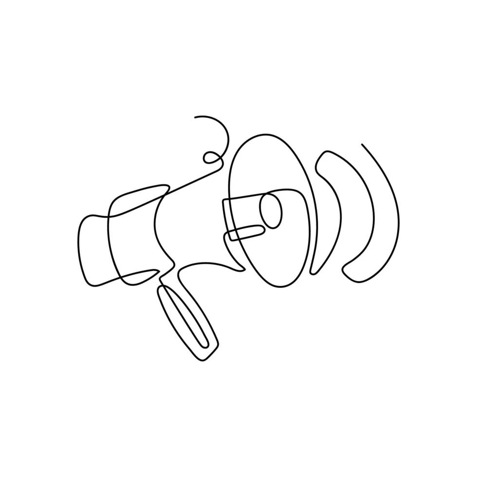 A continuous line of public horn speakers and a megaphone vector