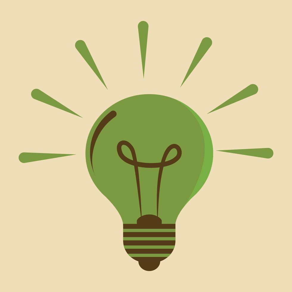 think green light bulb idea concept for environmental friendly approaches to innovation vector