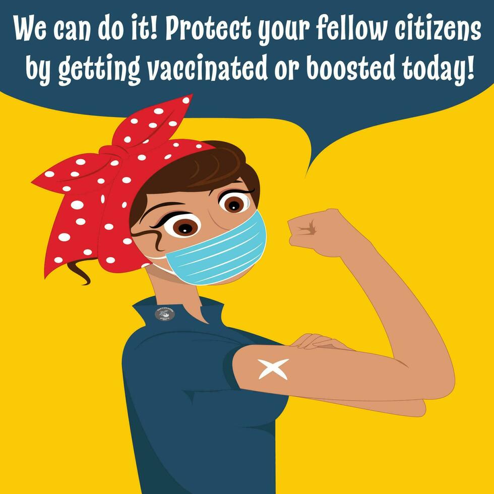 Rosie the Riveter community outreach to promote vaccination vector