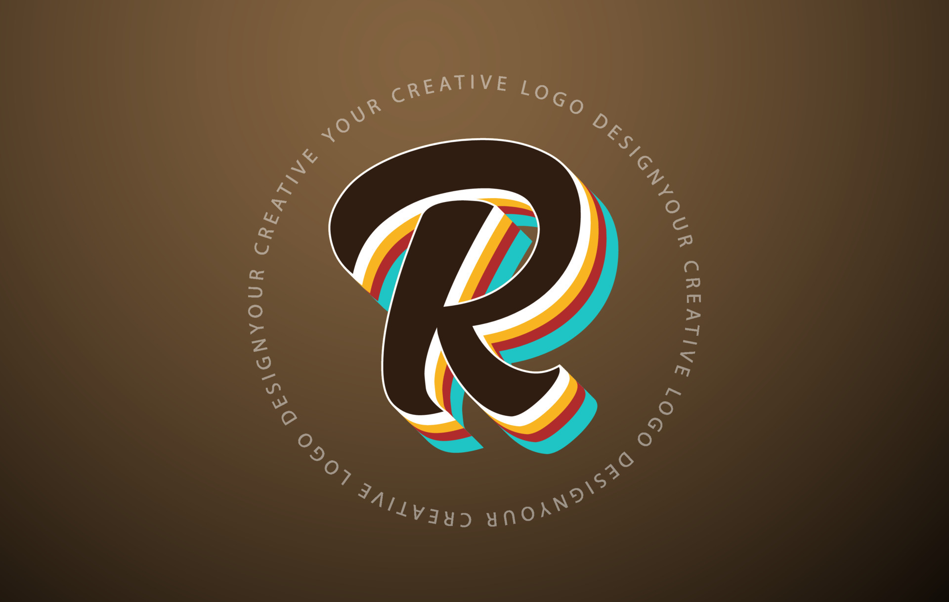 R letter with an abstract pop art logo design Vector Image