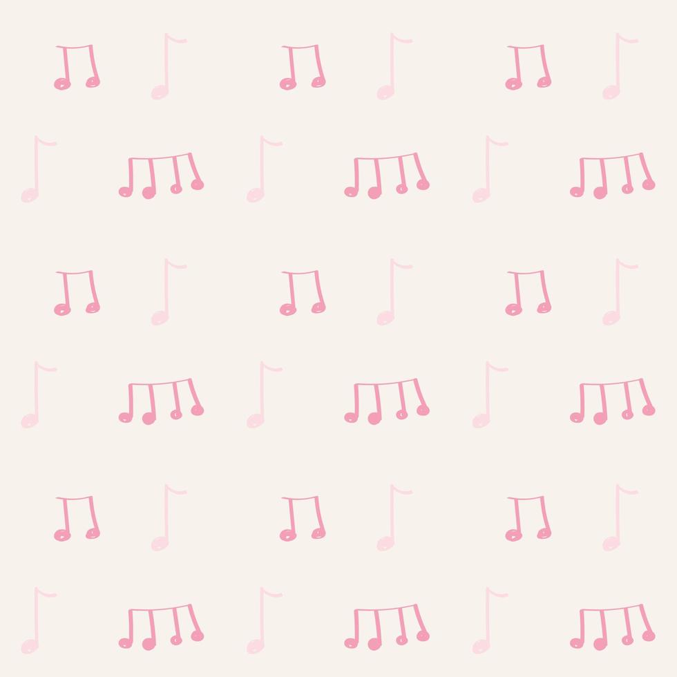 Musical notes repeat pattern Print vector
