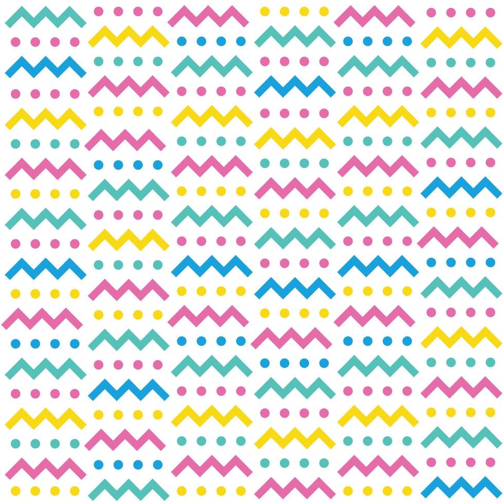 Colourful zig zig and dot Abstract print vector