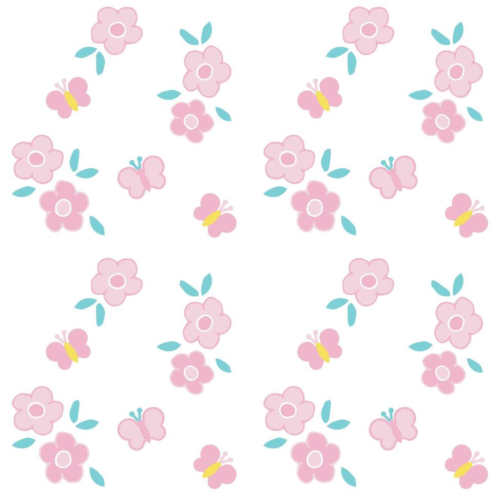 Cute floral seamless pattern Print vector